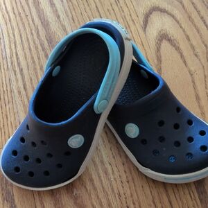CROCS Kids Black and Blue Water Shoes